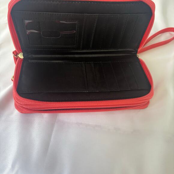 Nicole Miller Poppy Red Wristlet Zip Wallet Clutch NWT NY8605 - Picture 9 of 11